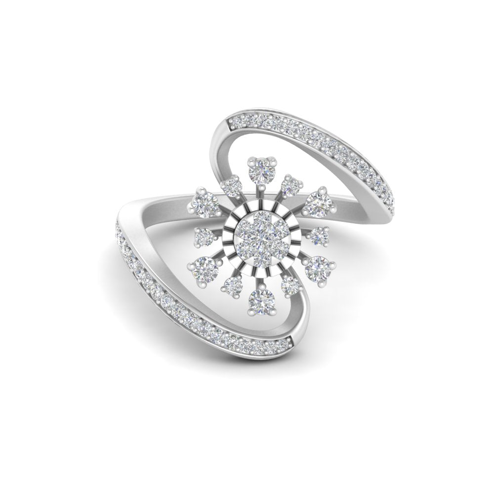 Buy Ornate Jewels - 925 Sterling Silver American Diamond Solitaire Cocktail  Ring For Womens Online